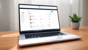 Capture the functionality of wps中文版 software on a laptop, highlighting its features and user-friendly design.